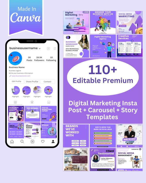 110+ New Digital Marketing Templates- Made in Canva