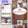 30 AirbnbHomestay Instagram Post Templates - Canva Editable