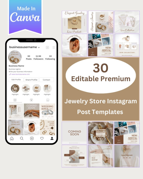 Jewelry Store Instagram Post Templates Canva Templates
