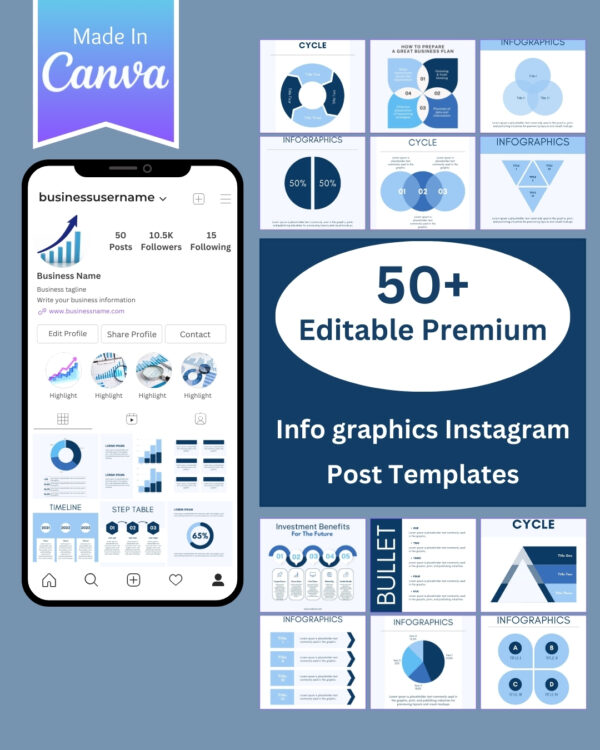 Charts & Info graphics Instagram Post Templates - Canva Editable