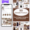 50 Psychologist Instagram Post Templates - Canva Editable