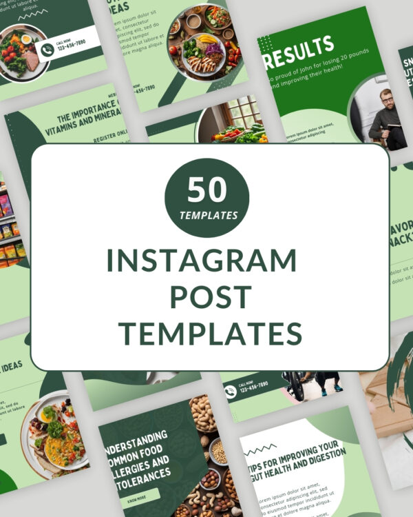 NutritionistDietician Instagram Post Templates Canva Templates