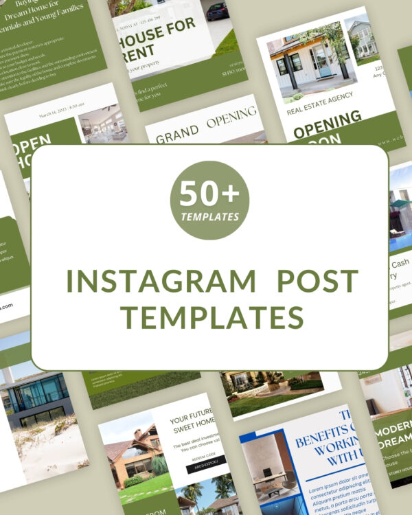 Real Estate Instagram Post Templates - Canva Editable