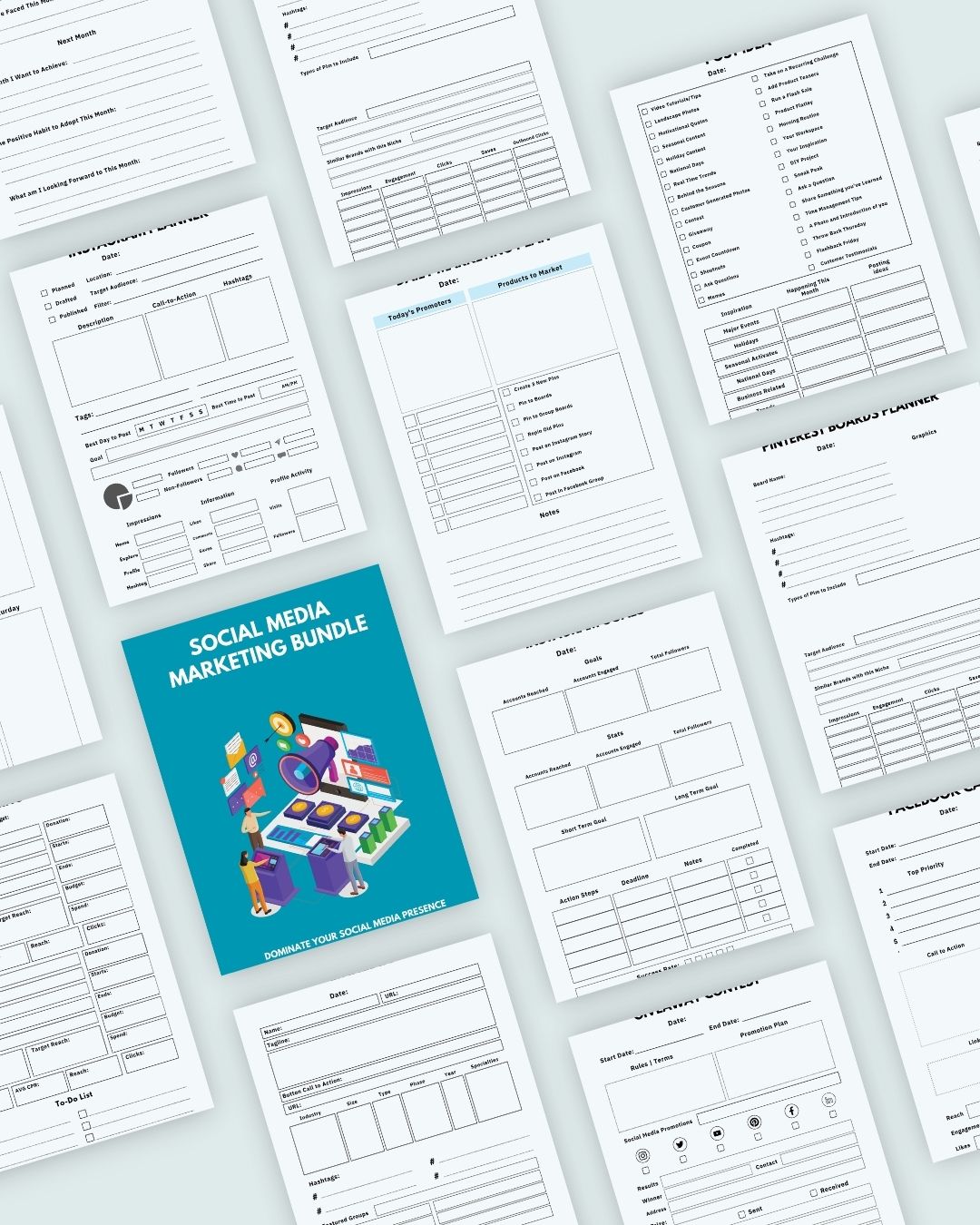 Canva Social Media Planner: Content Calendar & Tracker (Instant Download)