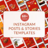 60+ Fast Food Instagram Post & Story Canva Editable Templates