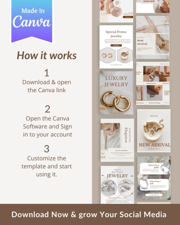 Jewelry Store Instagram Post Templates Canva Templates