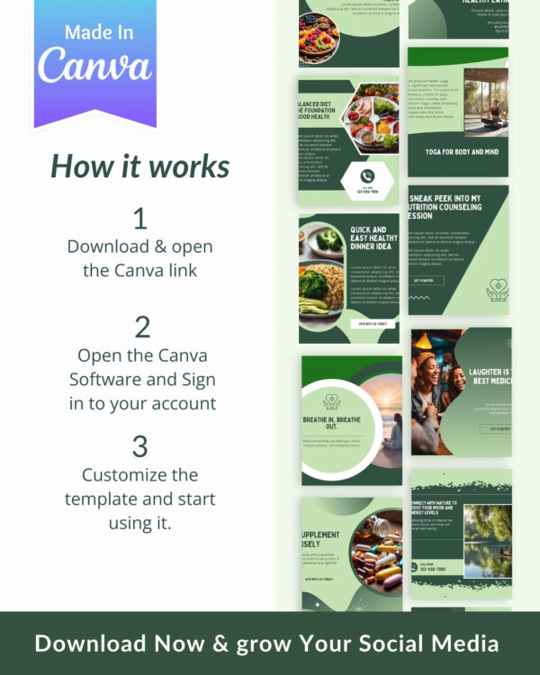 NutritionistDietician Instagram Post Templates Canva Templates