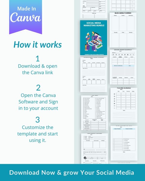 Social media Planner - Canva Editable
