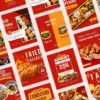 60+ Fast Food Instagram Post & Story Canva Editable Templates