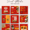 60+ Fast Food Instagram Post & Story Canva Editable Templates