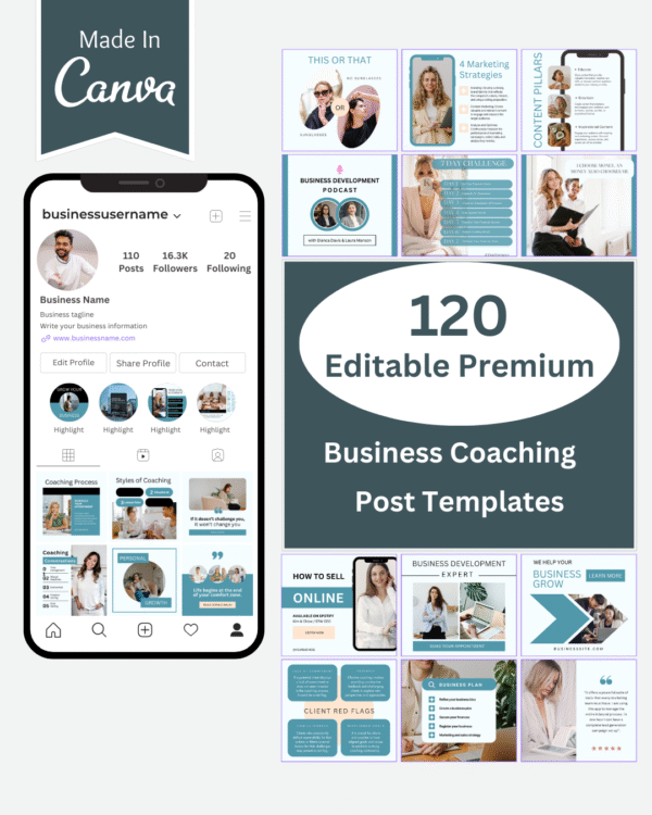 120 Business Coaching Instagram Post Templates | Editable Canva Templates 120 Business Coaching Instagram Post Templates | Editable Canva Templates