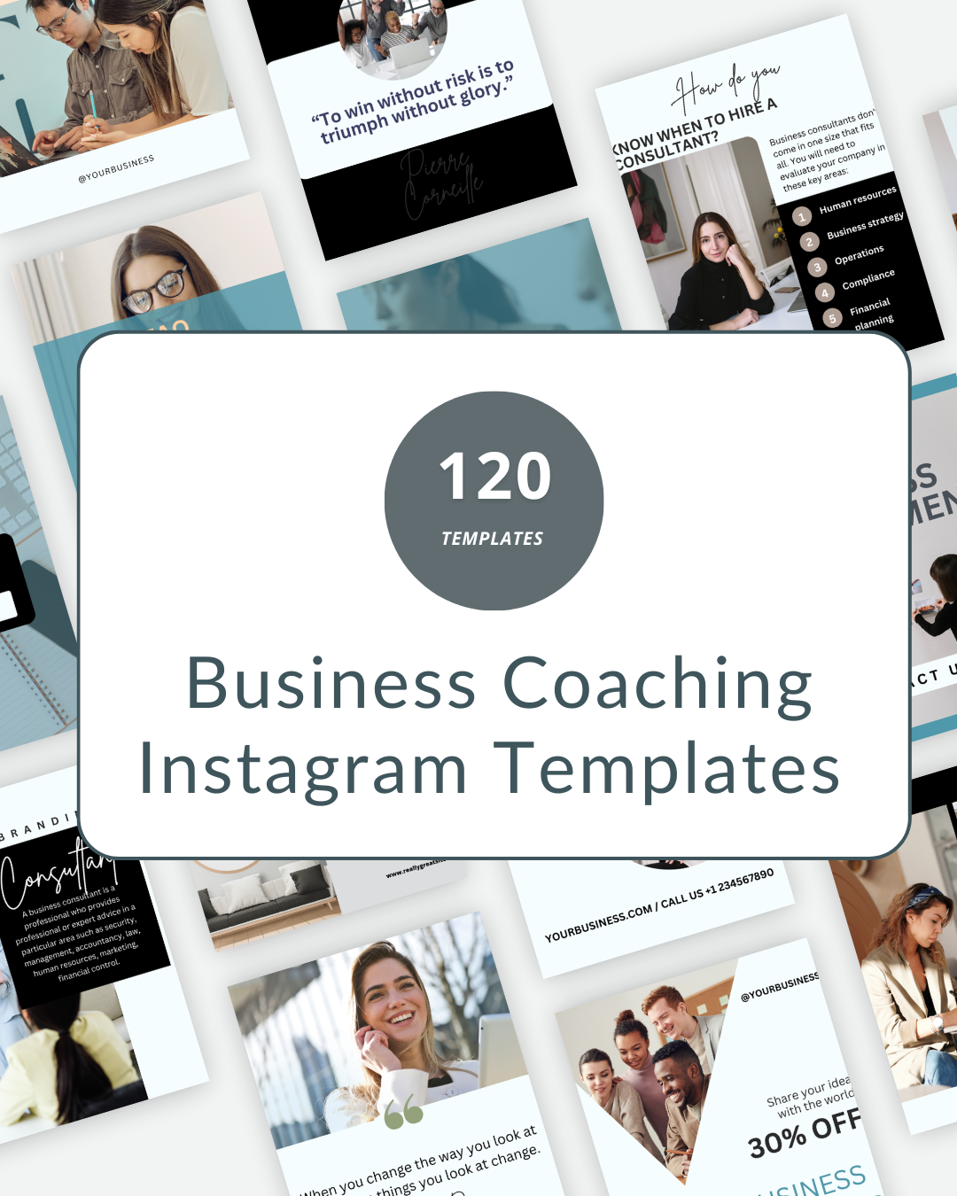 120 Business Coaching Instagram Post Templates | Editable Canva Templates